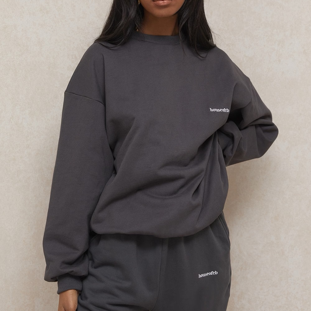 House of CB ‘Tommy’ Charcoal Crewneck Sweatshirt - Large